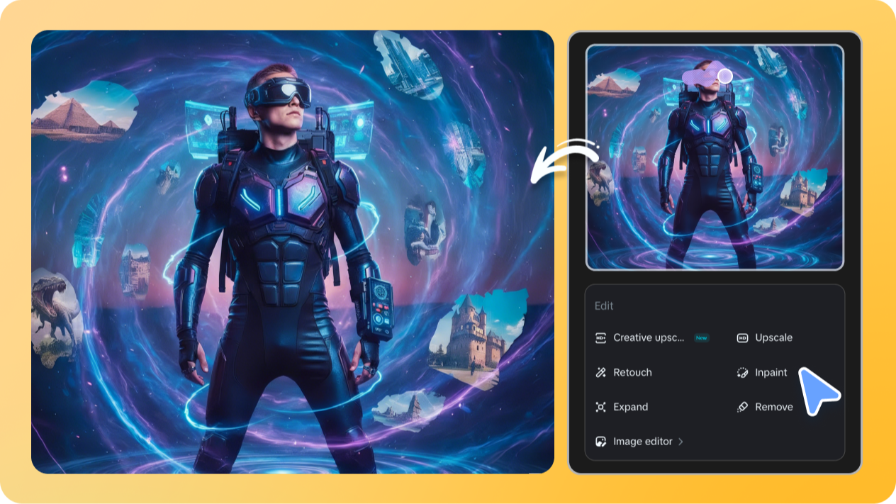 Ferramentas de IA edição de imagens de ficção científica da Dreamina
