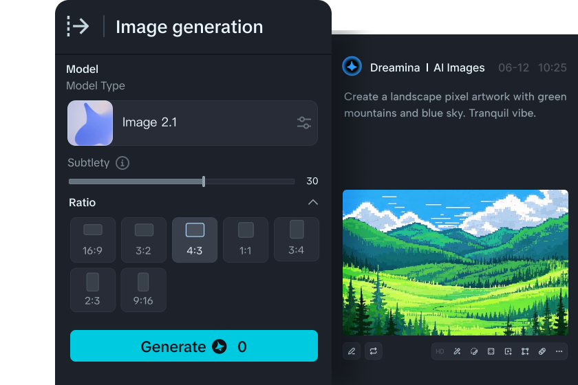 Generuj pikselowe dzieła sztuki AI.