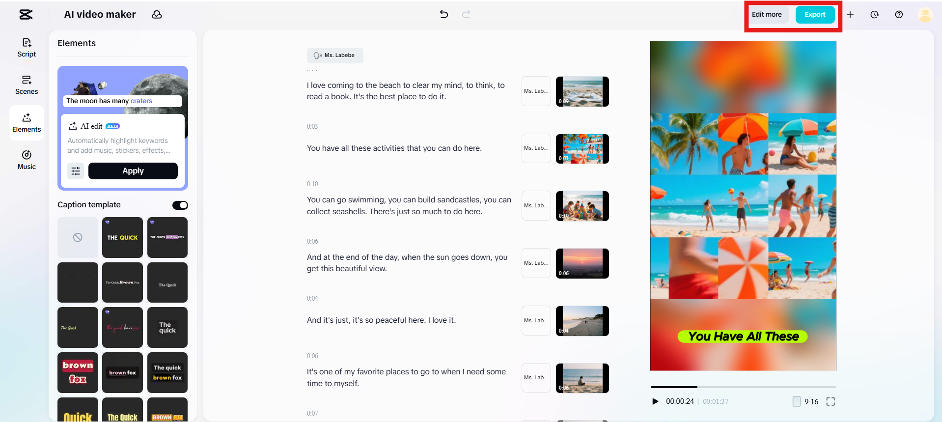 Fine-tune further or export video