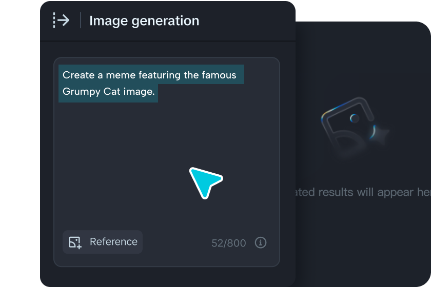 Meme generator online skriver rolig meme text i en uppmaning