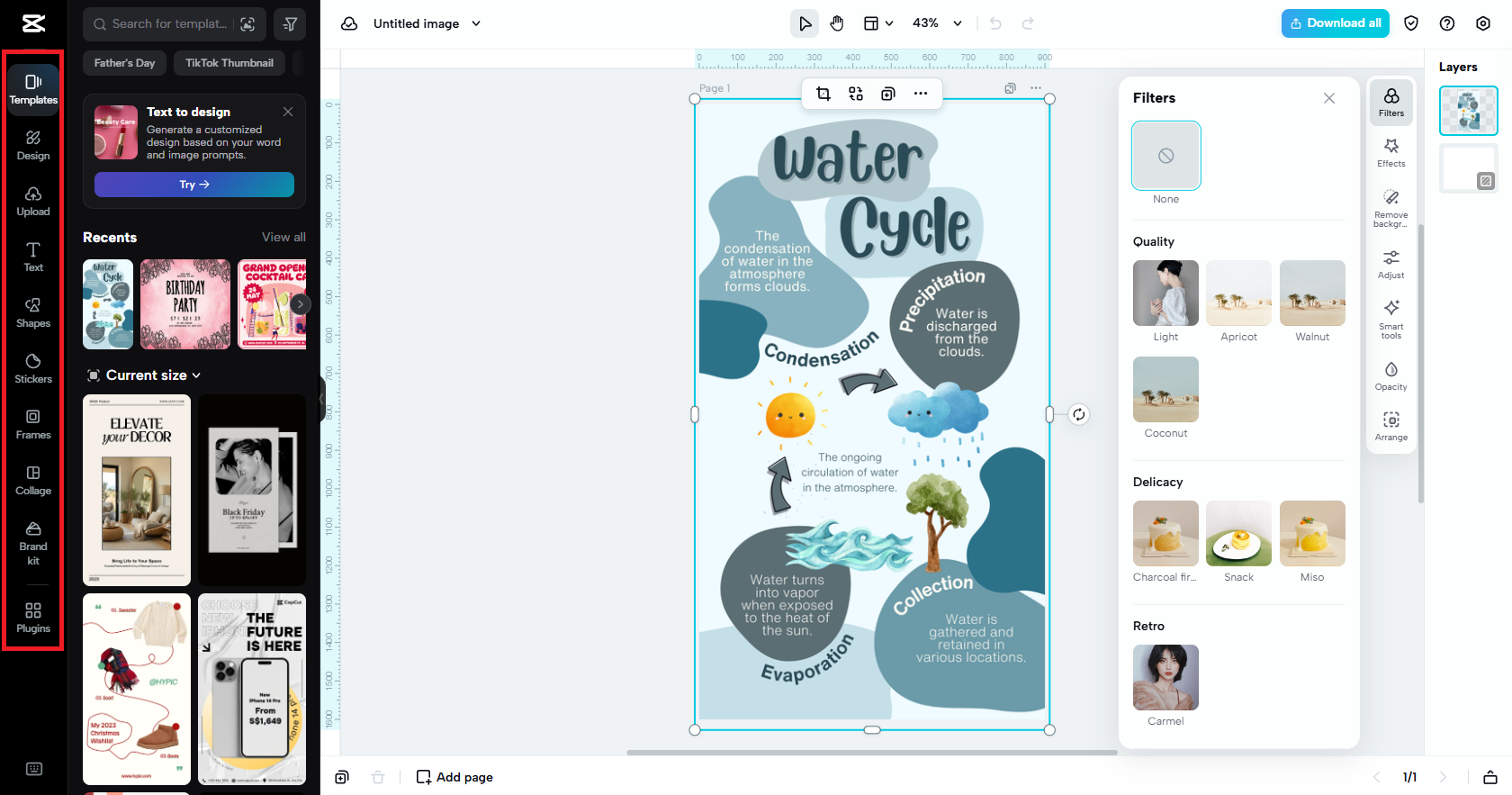 Customize your template with text, stickers, etc.