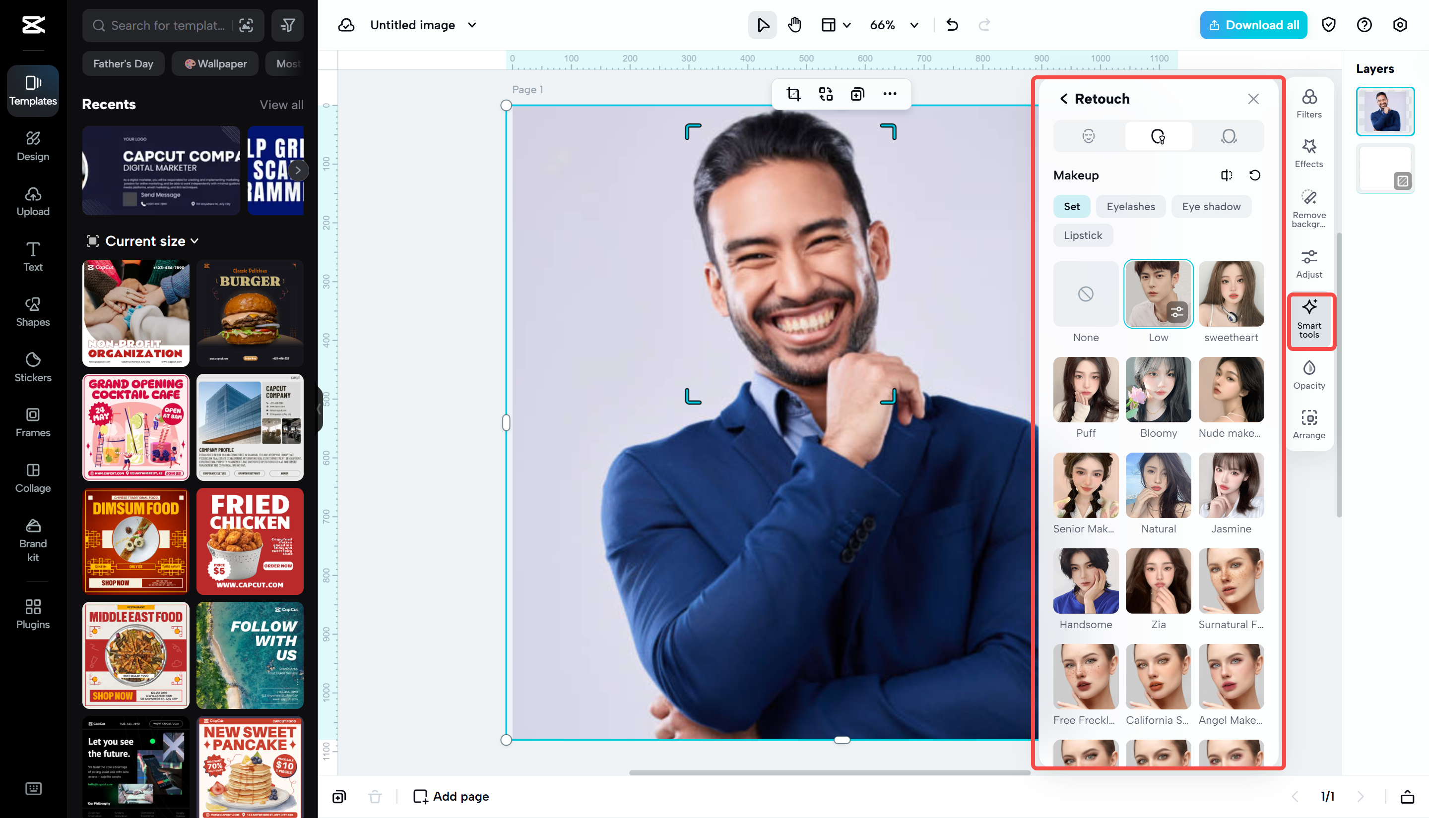 Editing and customizing an image with CapCut Web