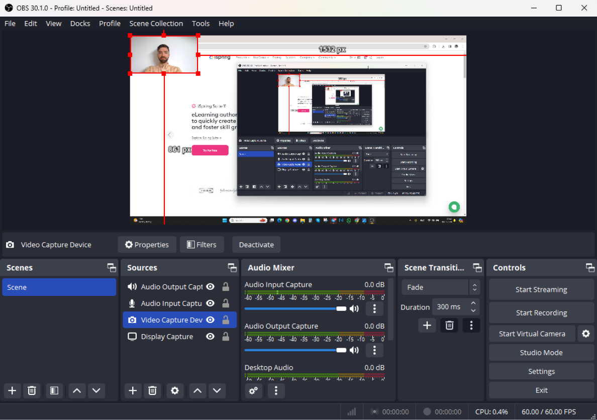 Interface of OBS Studio - the best screecast software PC users