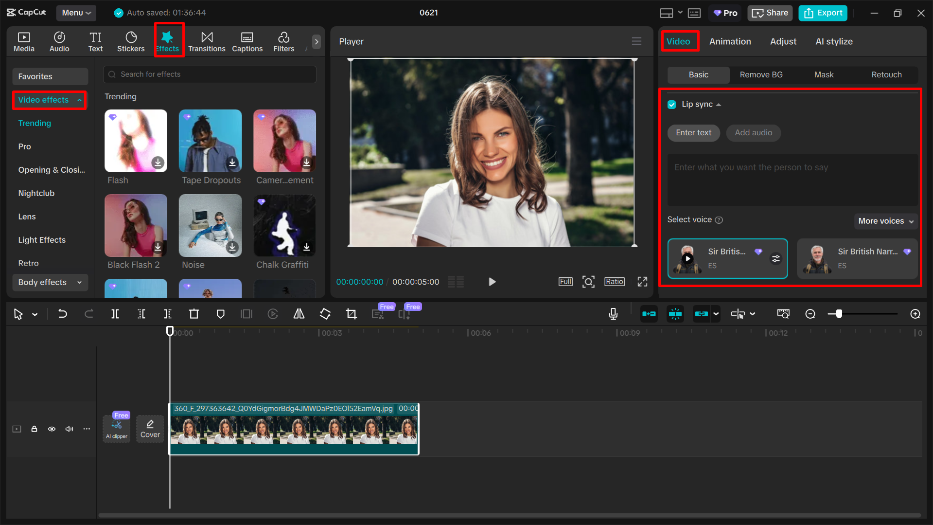 Editing the AI animated video in the CapCut desktop video editor