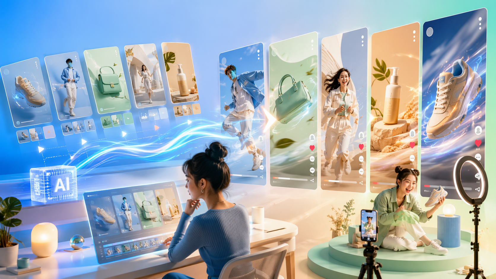 AI Carousel To Video premium AI social video workflow visual for Pippit creators