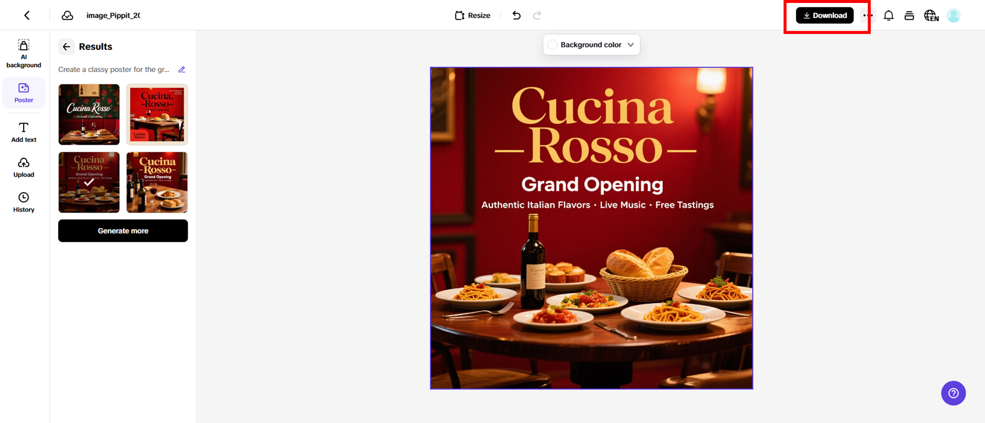 Finalize and export your poster