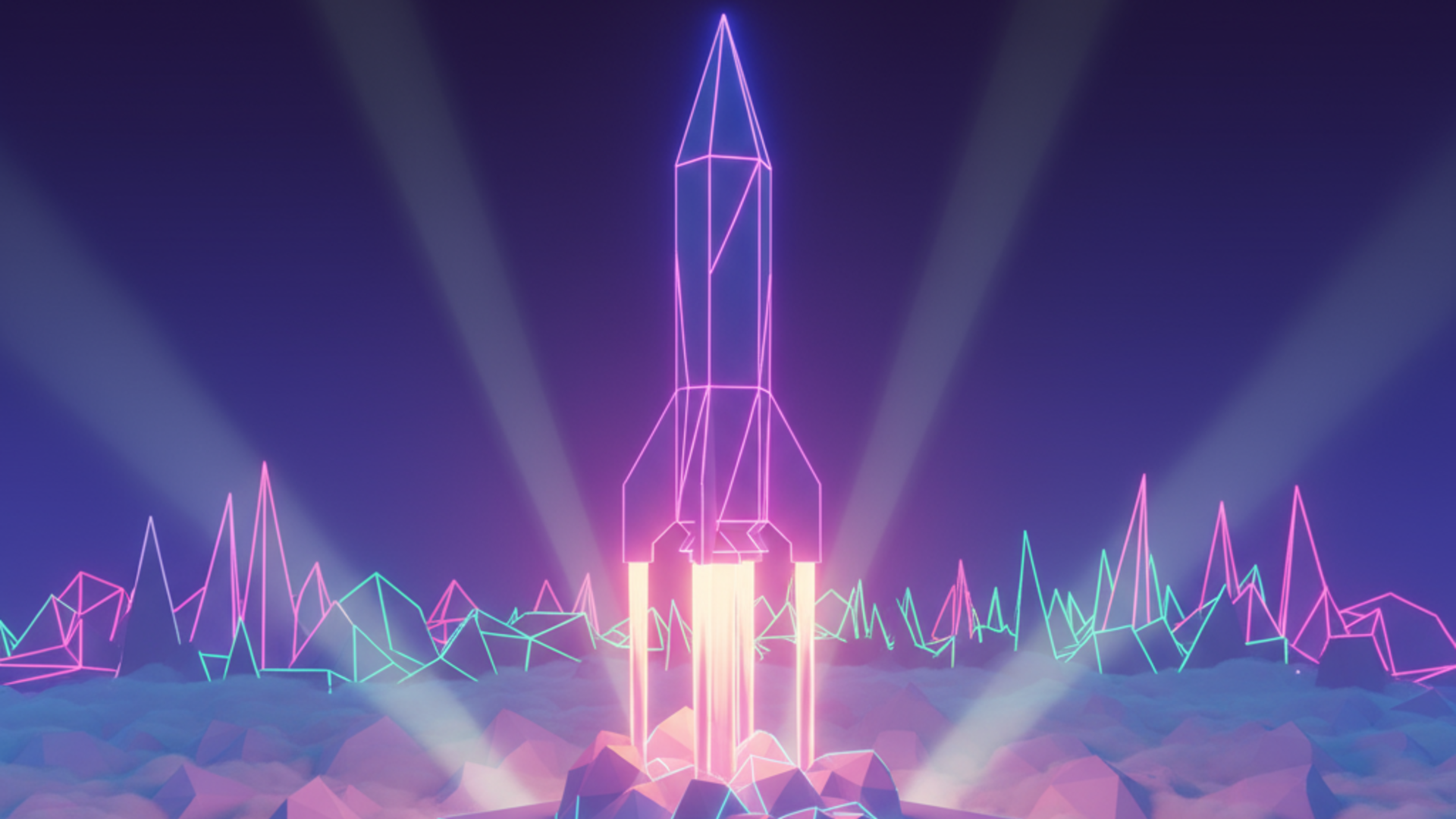 Use of 3D in low-poly poster designs