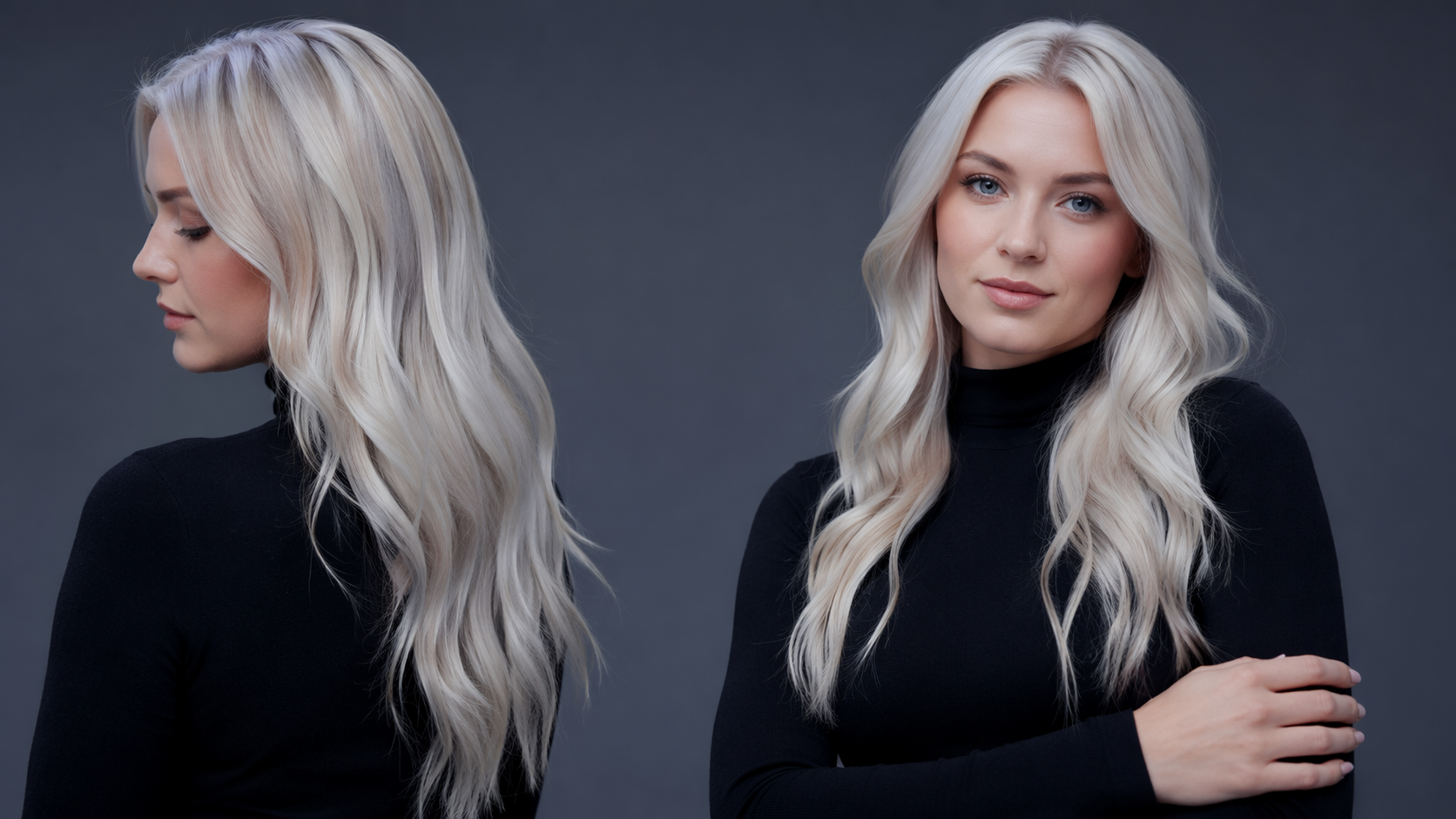 Dreamina Hair Color Prompts prompt exemplo 3: Icy Blonde Editorial