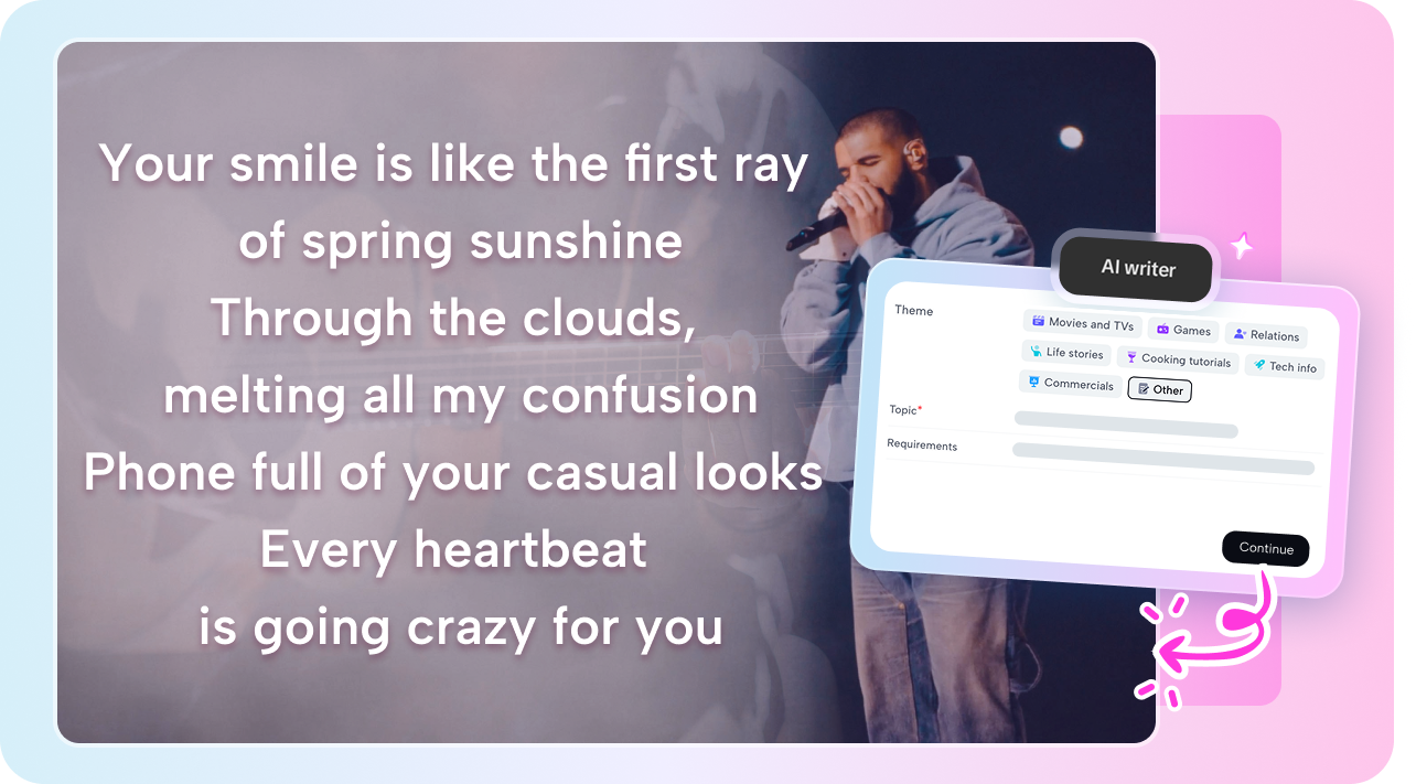 Generate unique rap lyrics with CapCut's AI lyric generator