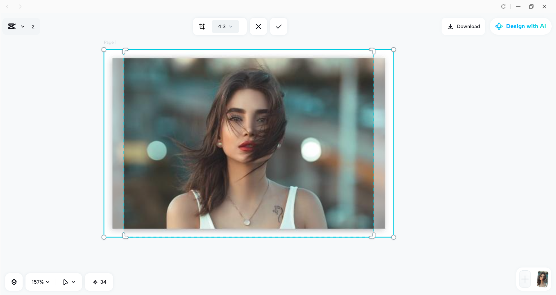 Interface of the CapCut desktop video editor - an easier way to crop and resize images