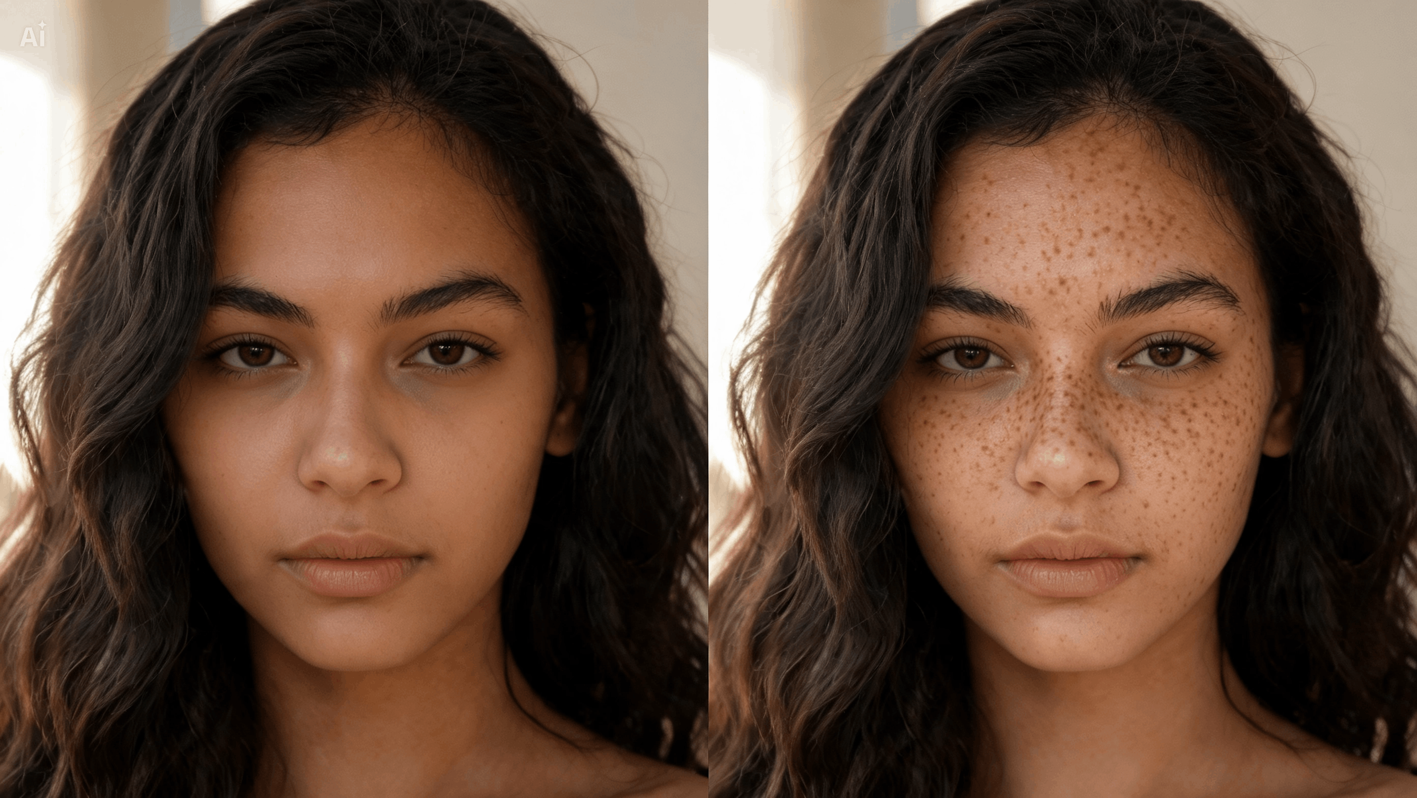 Place Freckles Around Facial High Points