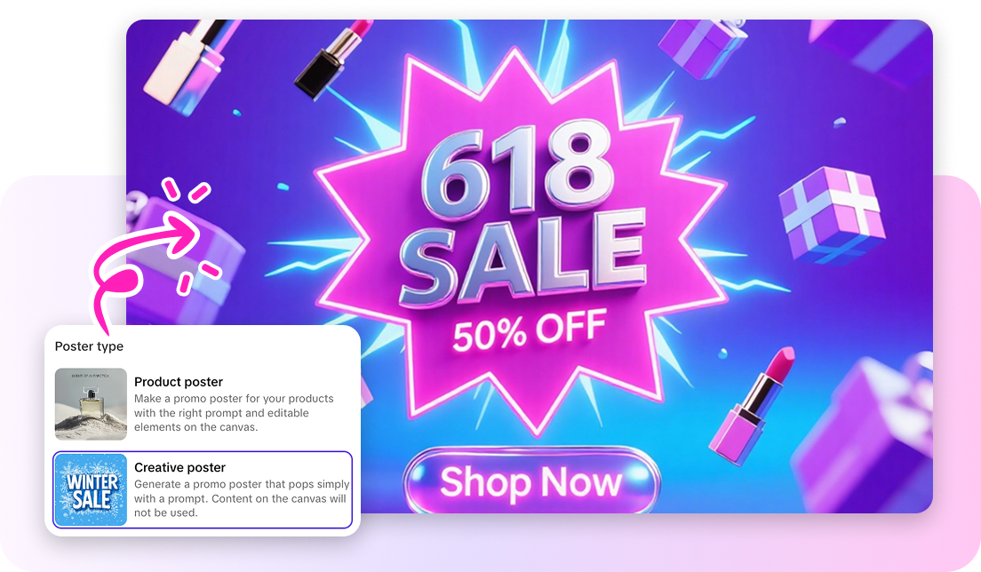 Text to event flyer design