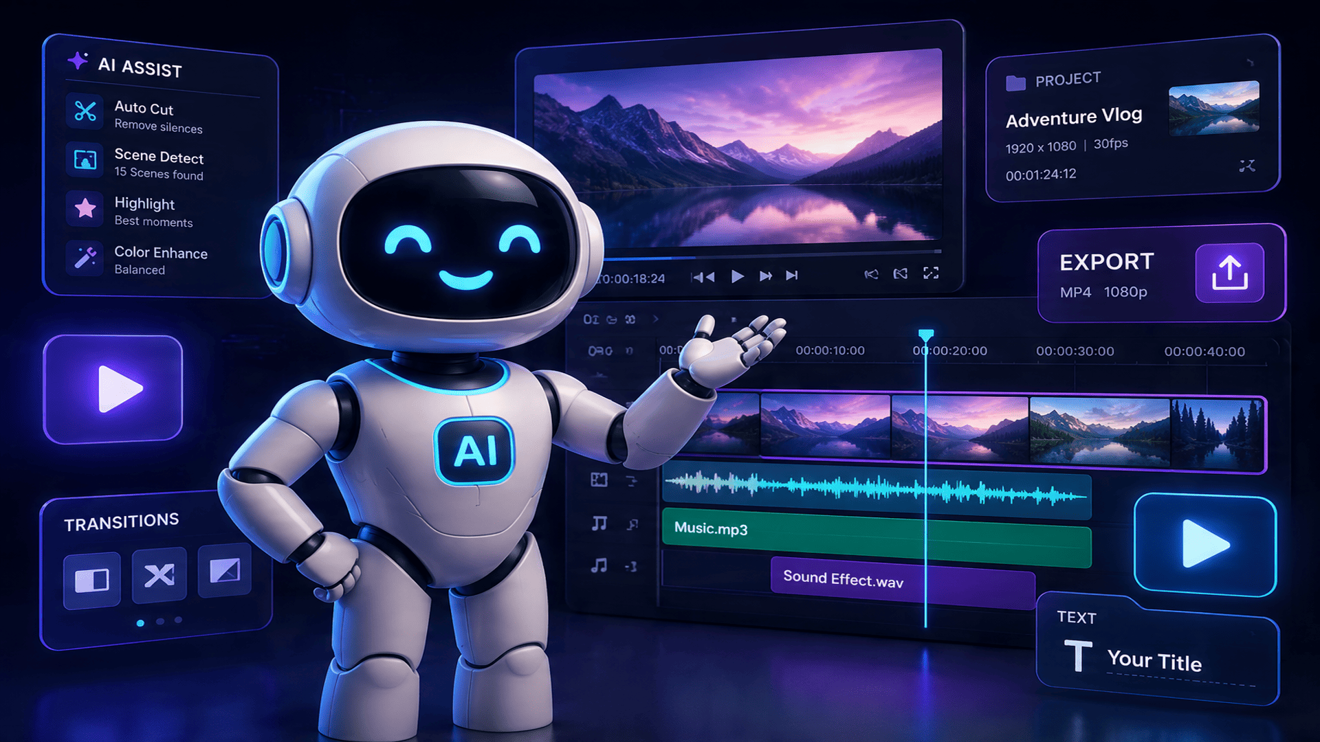 Friendly AI robot character