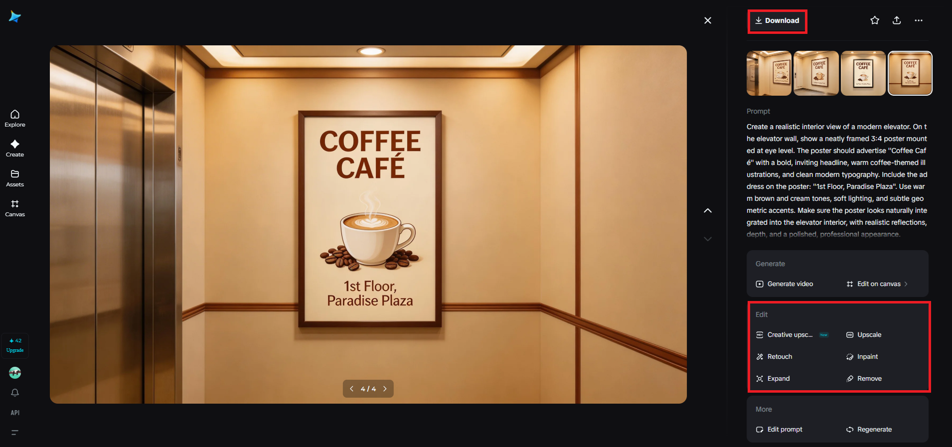 最終ポスターを絞り込んでダウンロードする