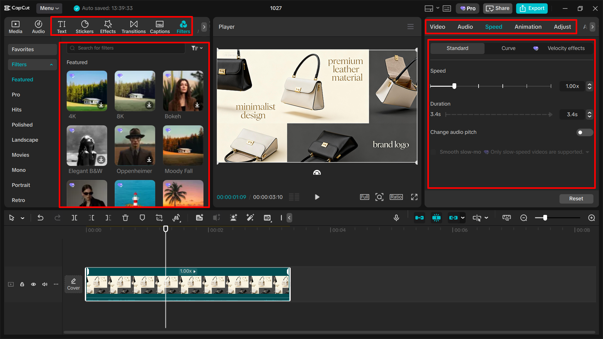Editing the generated video in the CapCut desktop video editor