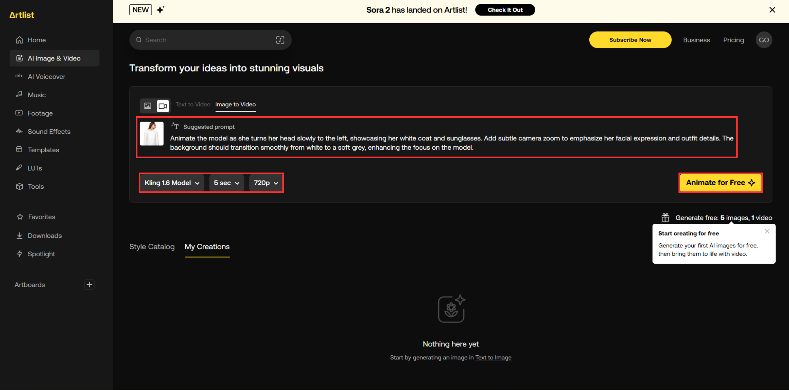 Generate your animated video