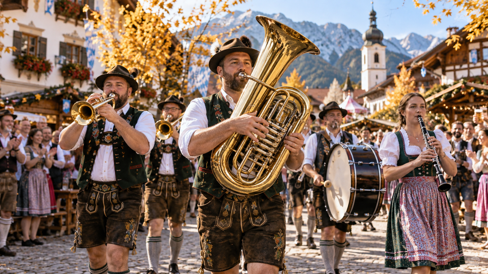 Oktoberfest AI video: Brass Band Entrance