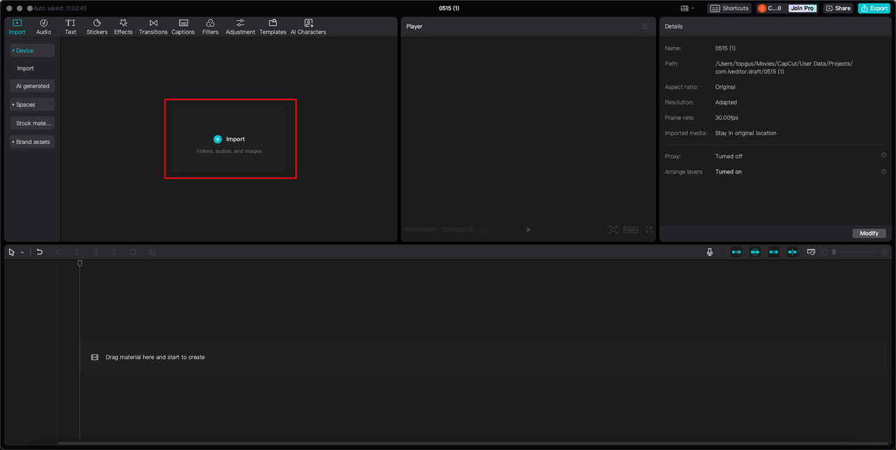 import in CapCut