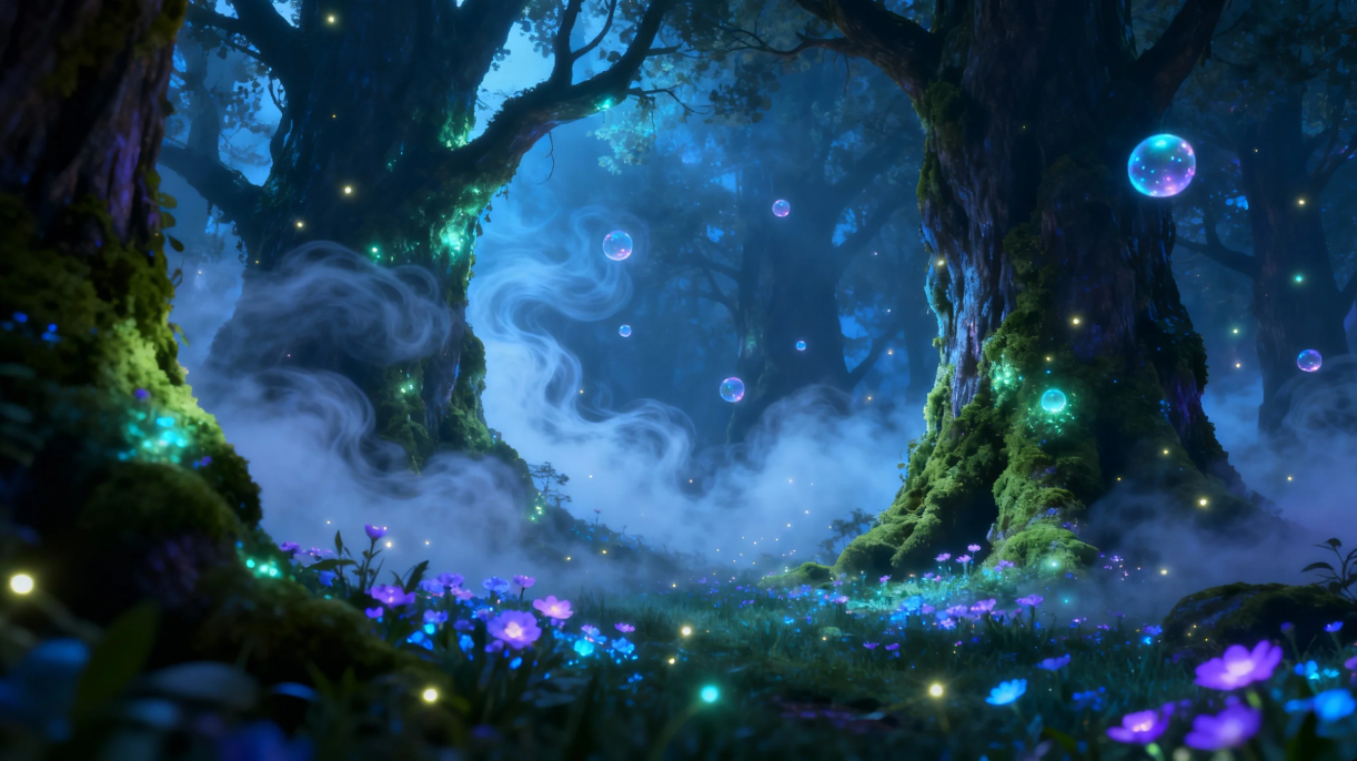 Magical forest scene