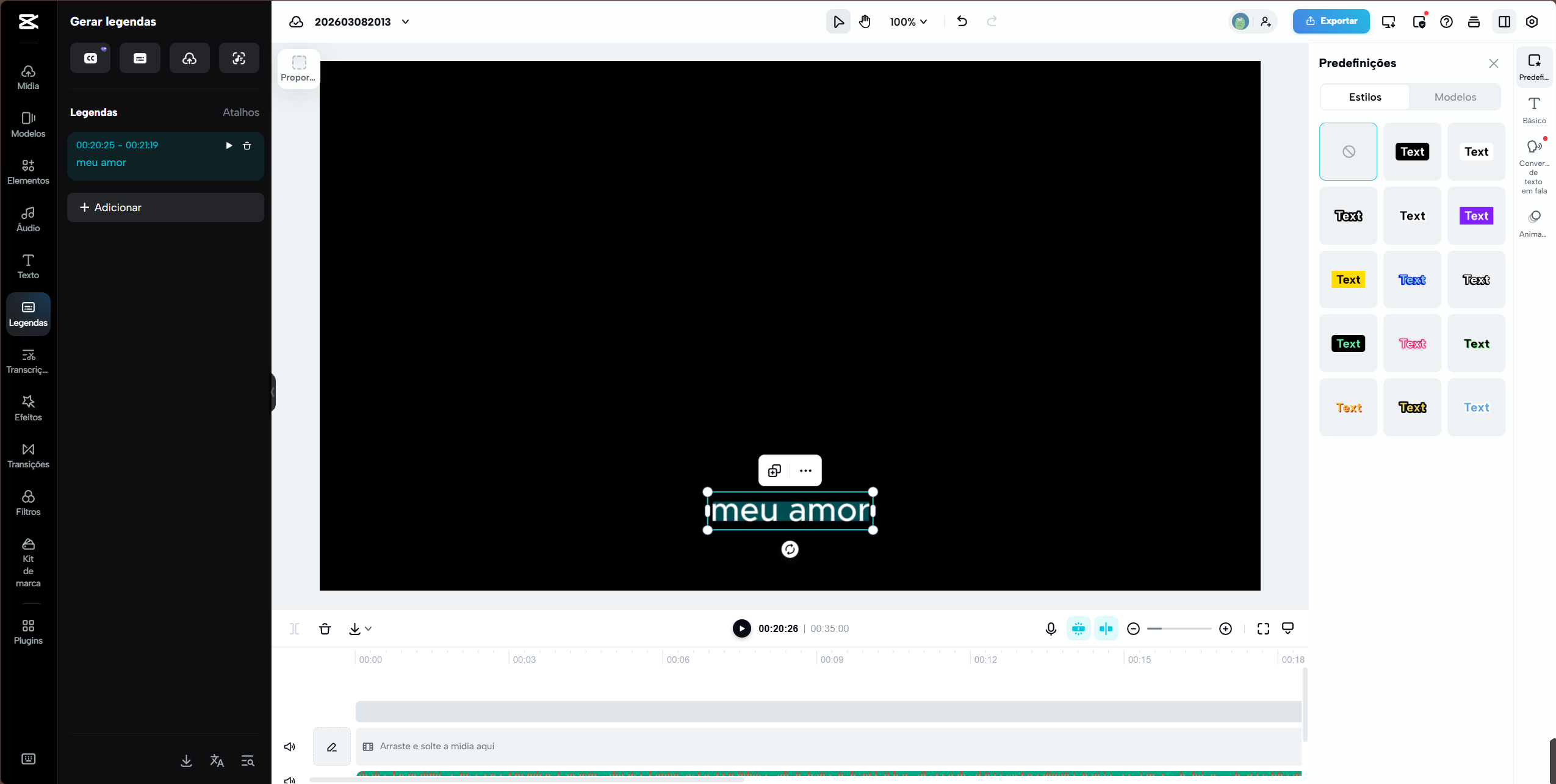 editar texto transcrito