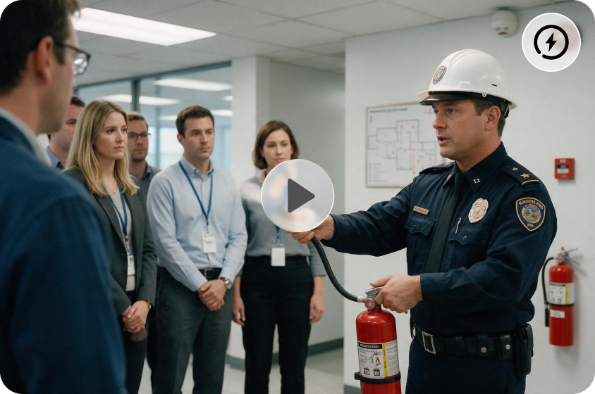 A screen recording of Dreamina rendering a workplace safety video clip