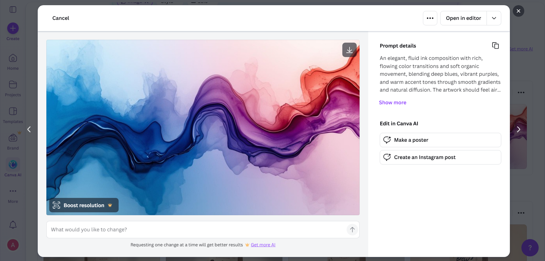 Canva interface