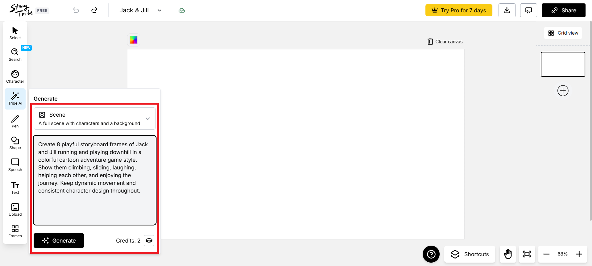 Generate scenes with AI