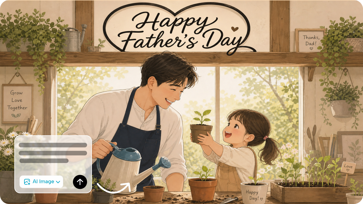 Generate cartoonized Father's Day photos from any idea
