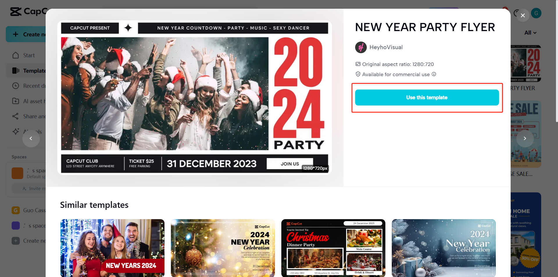 Use your chosen template design