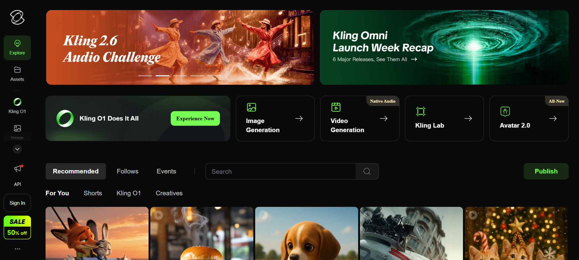 Kling O1 homepage