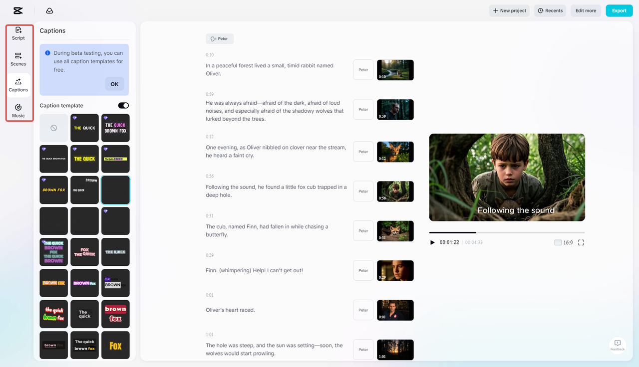 Edit the generated video