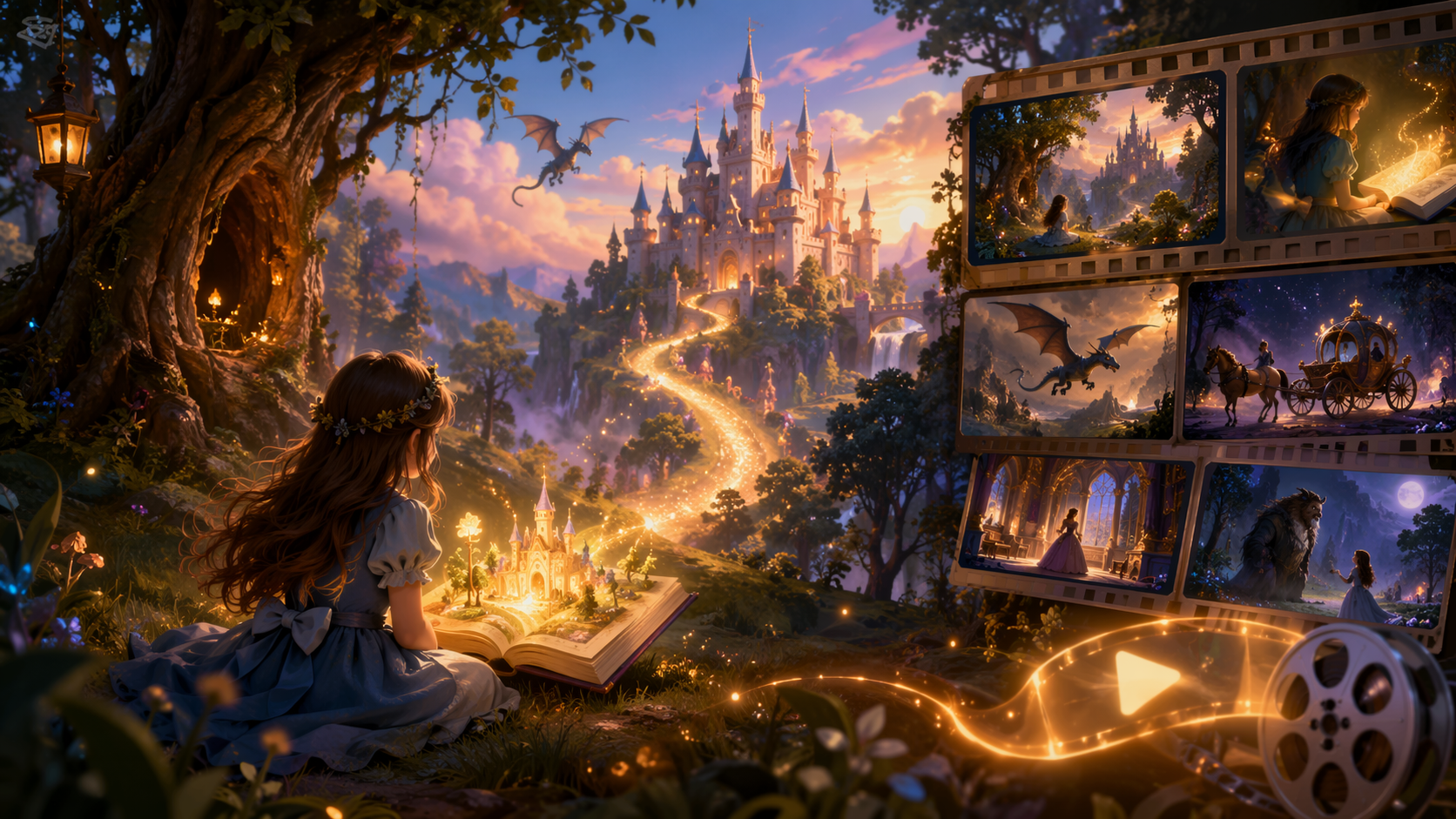Dreamina AI fairy tale video generator 16:9 hero image
