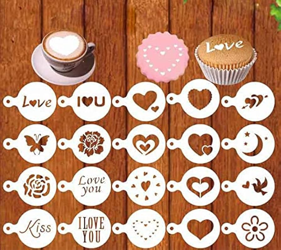 cakes or cookies heart shaped stencils
