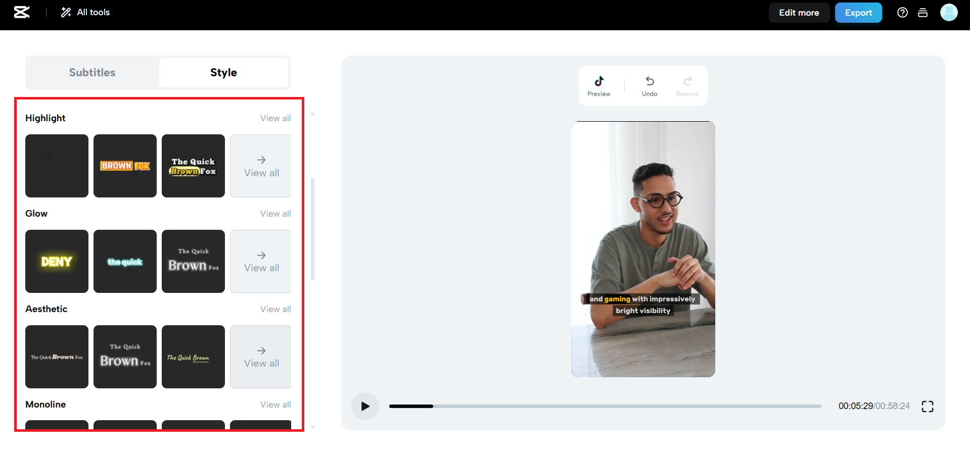Vielseitige Untertitelvorlagen