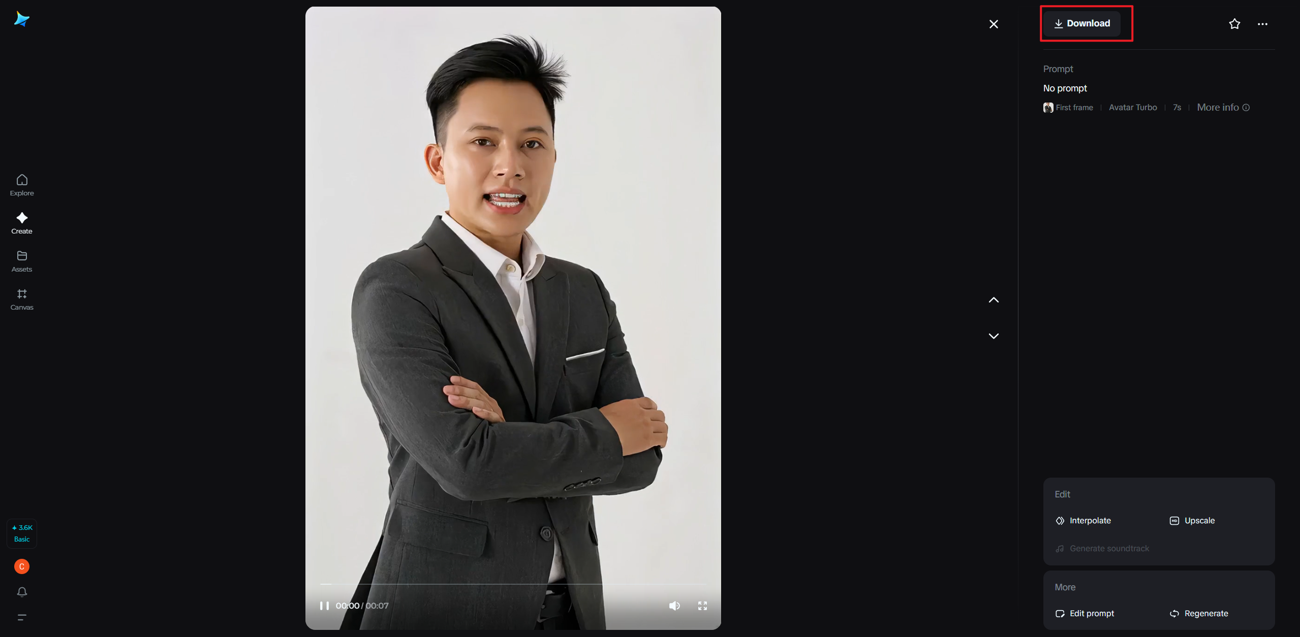 Exportar el video del avatar