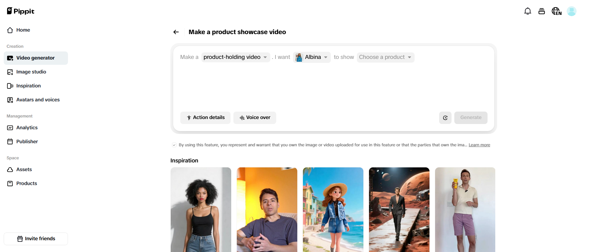 High impact product showcase