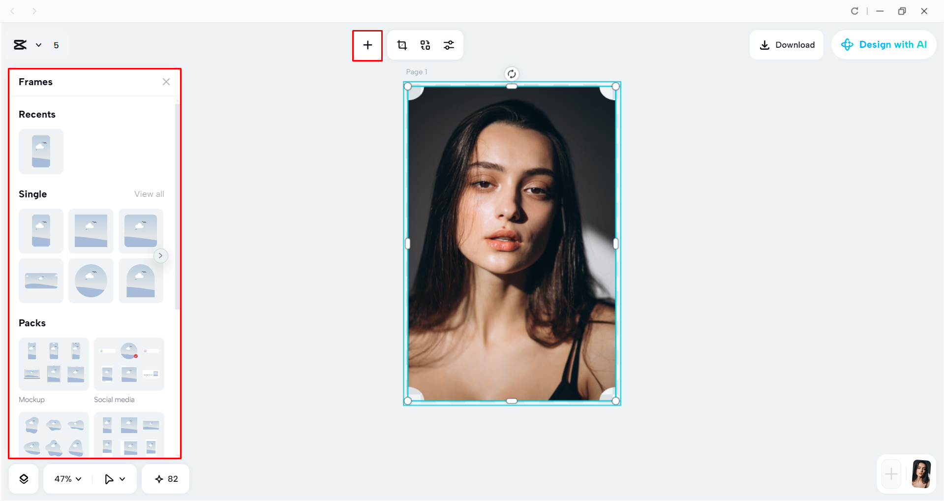 Customizing the image with the CapCut desktop video editor