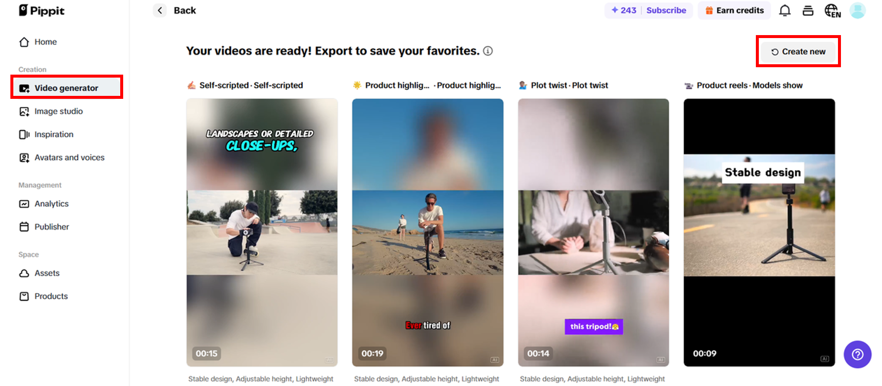 Seleziona o Rigenera