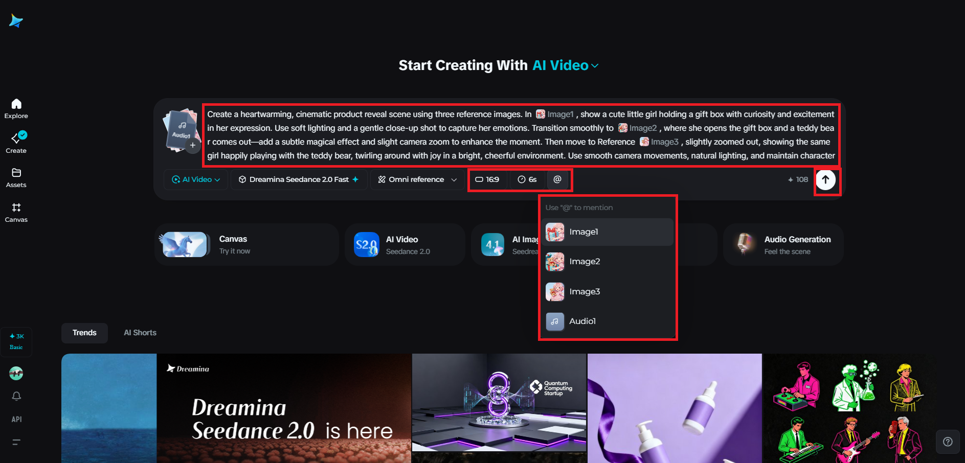 Add your prompt and adjust settings