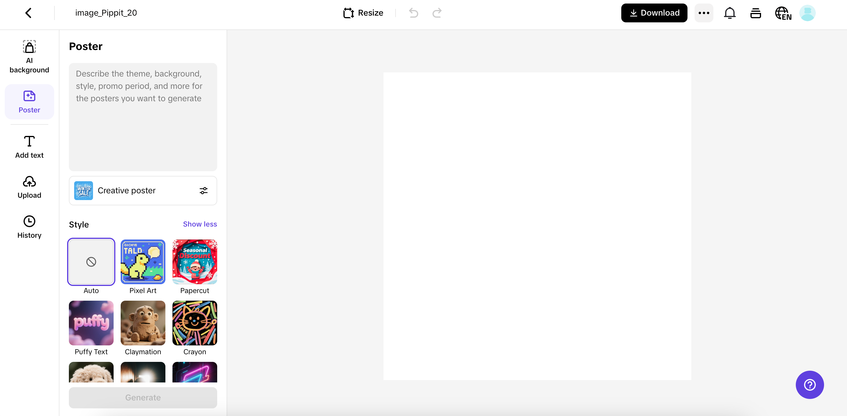 Access the Poster and generate
