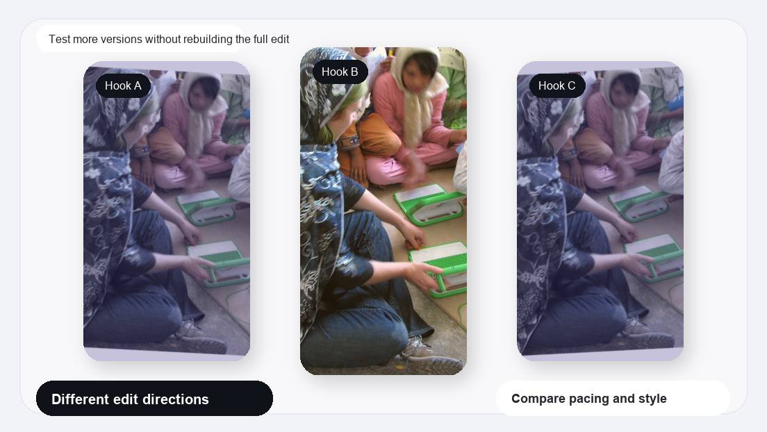 Immagine realistica per Interactive Calendar Routine Video Maker per testare più versioni senza ricostruire l'intero montaggio.