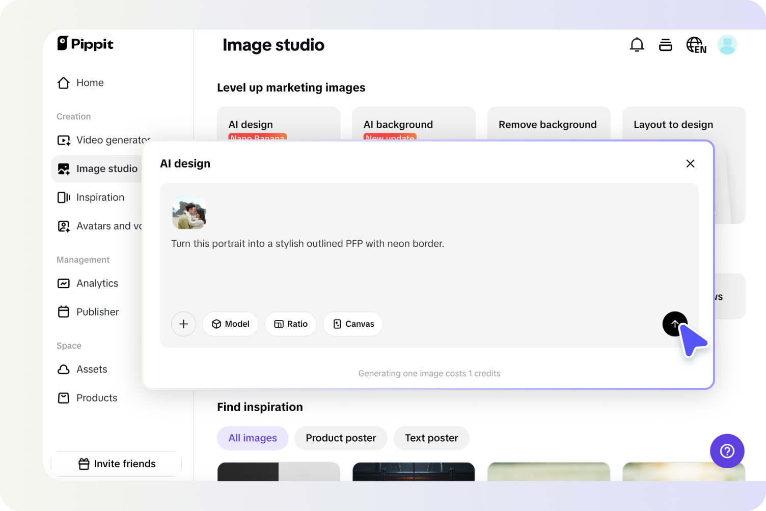 Import image and write prompt