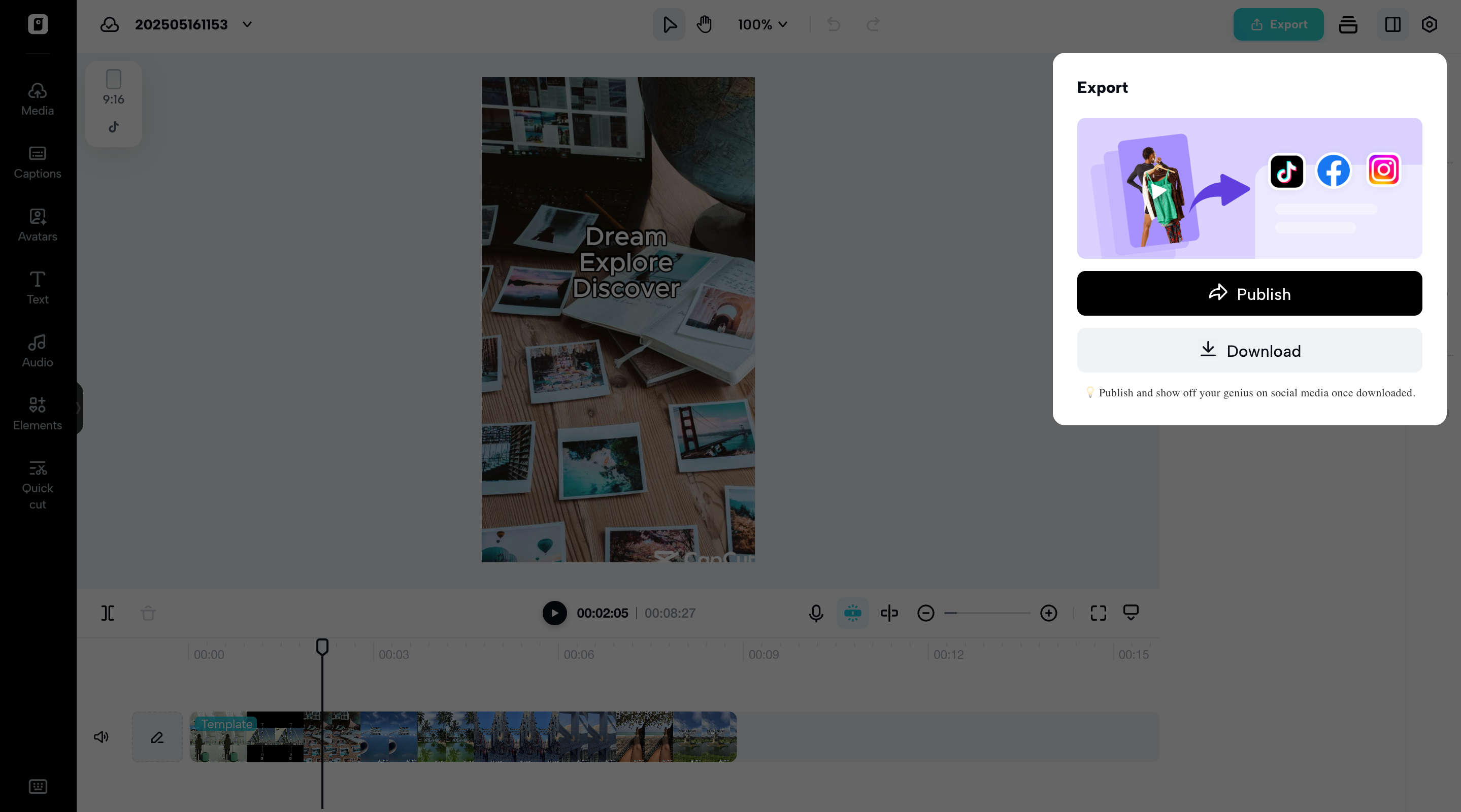 Export and share