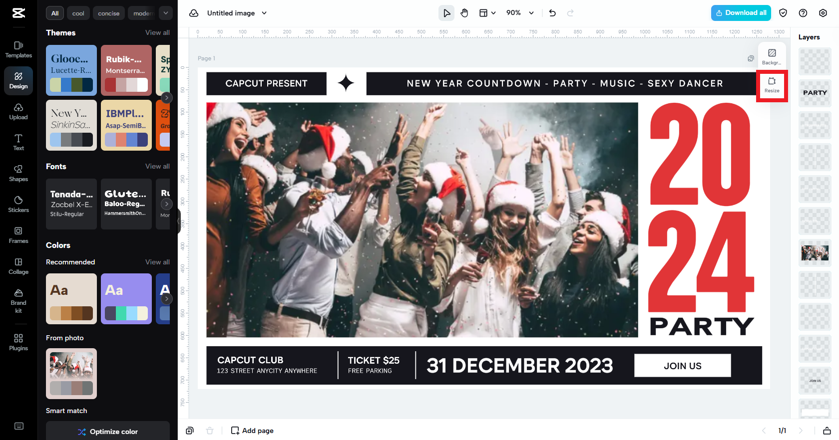 Resize the flyer to match Facebook's image guidelines