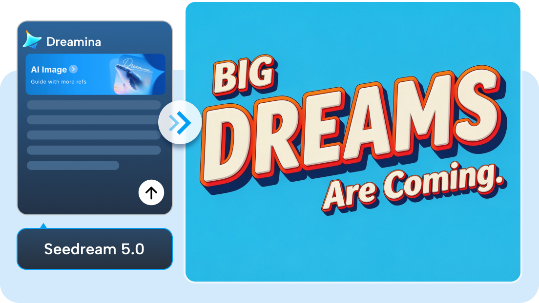 Seedream 5.0 AI model generating structured custom font styles