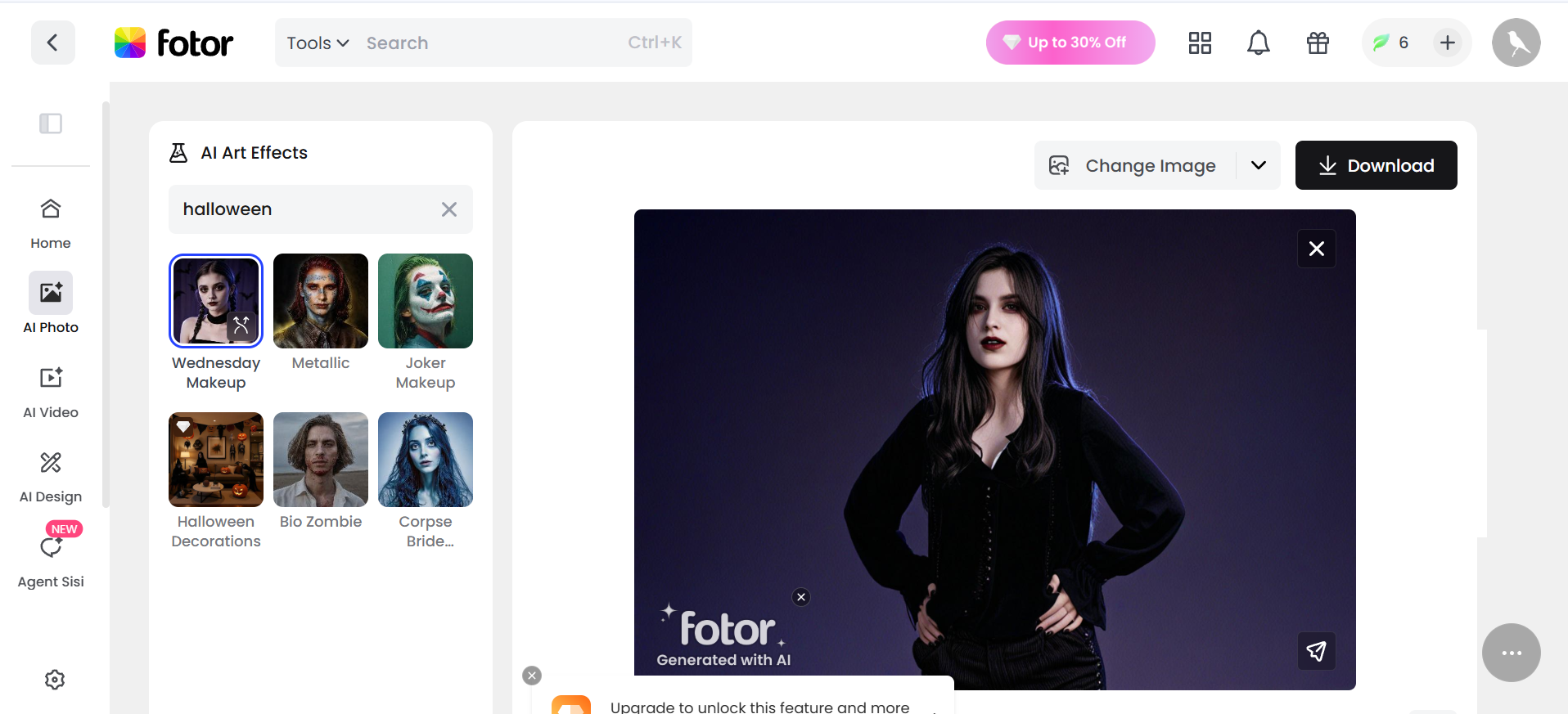 Fotor AI Halloween filters