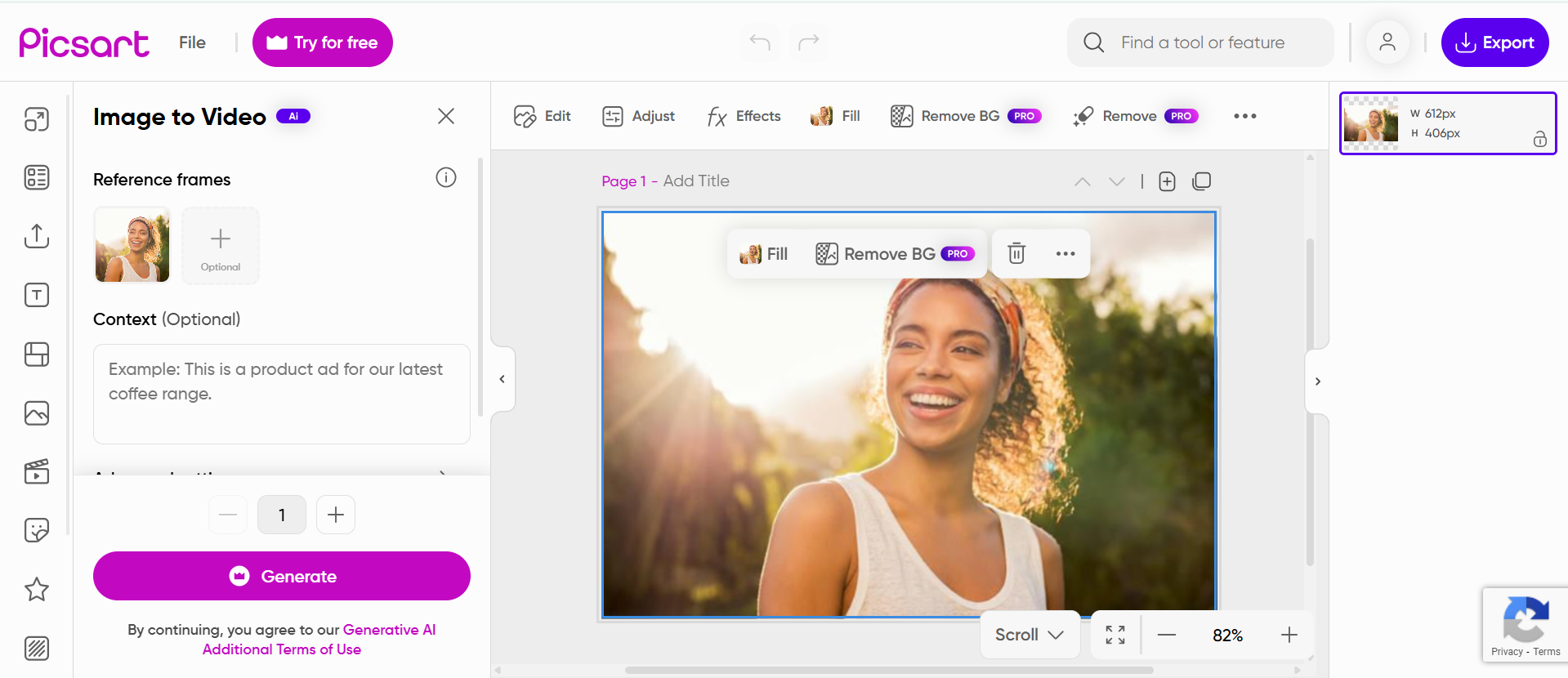 Picsart - a reliable online image animator