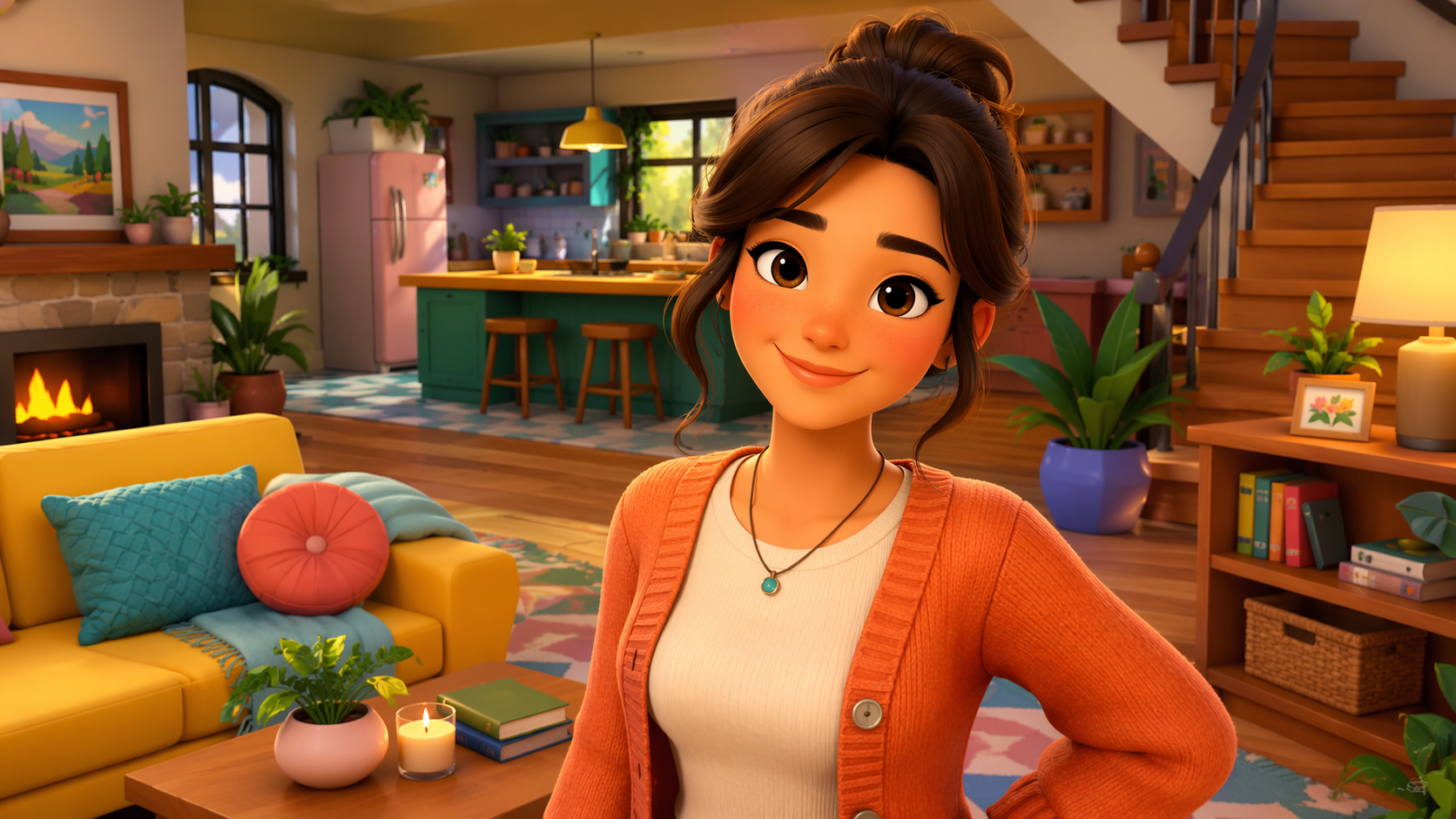 Dreamina Sims Filter Prompt Beispiel 1: Cozy Life Sim Avatar