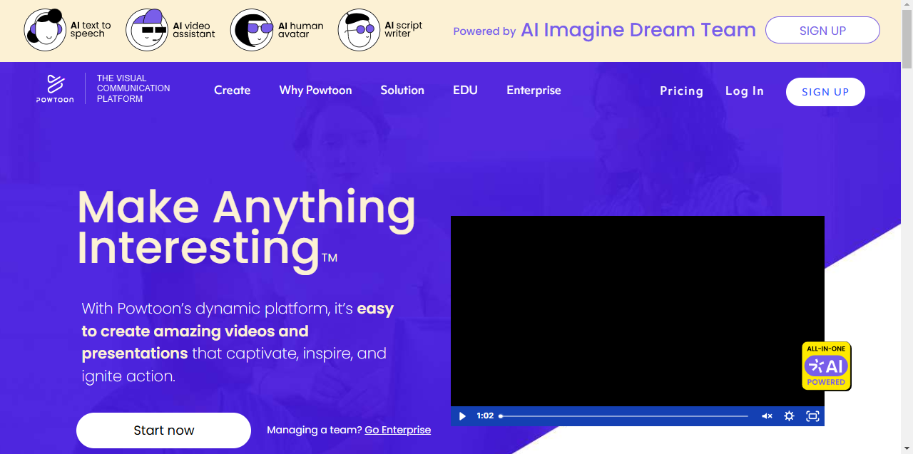 Υπηρεσία μάρκετινγκ βίντεο Powtoon