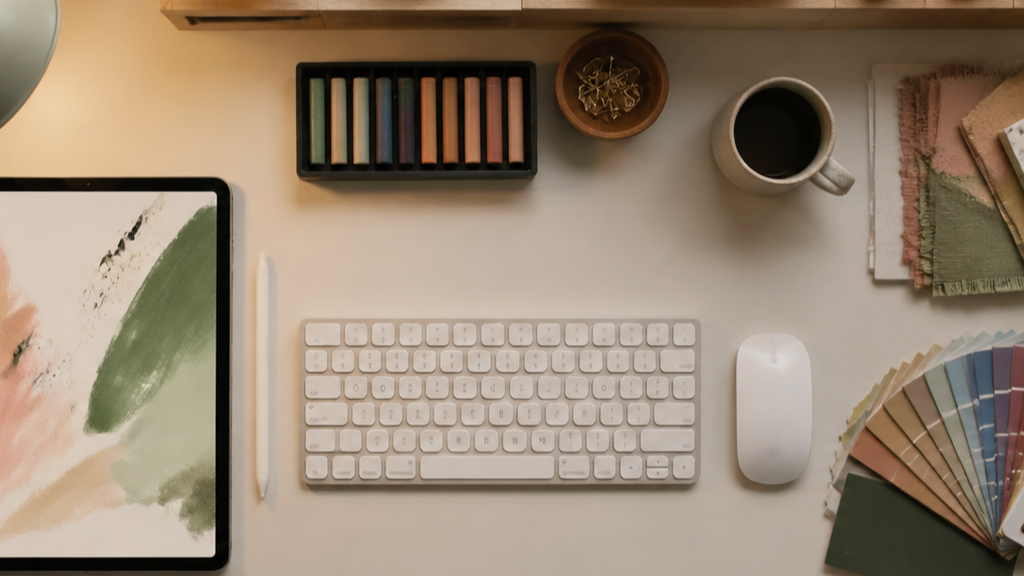 Creative Desk Design prompt 2 original 16:9 visual
